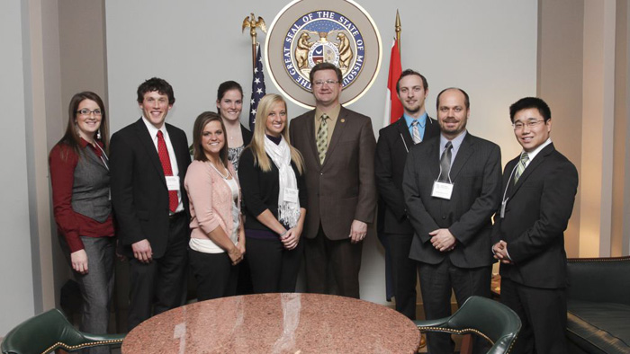 Members of Athletic Training Students Association (ATSA) at Missouri state capitol.