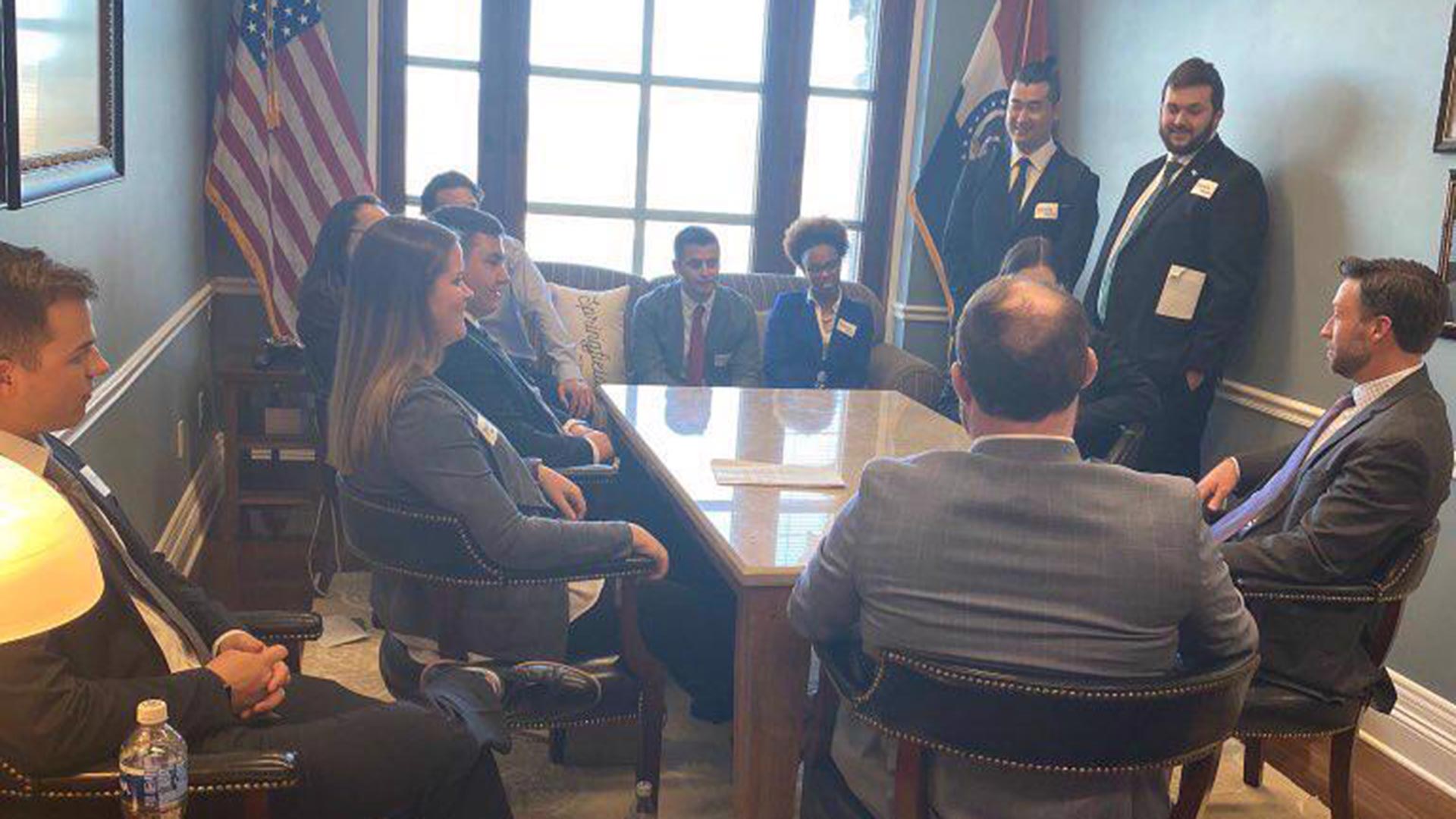 Athletic training students meeting with state legislators in Jefferson City.